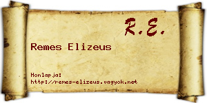 Remes Elizeus névjegykártya